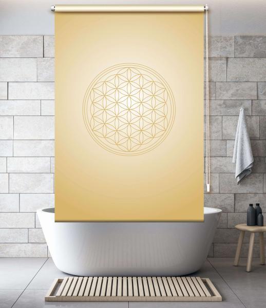 Extartiqe Duschrollo Blume des Lebens gold